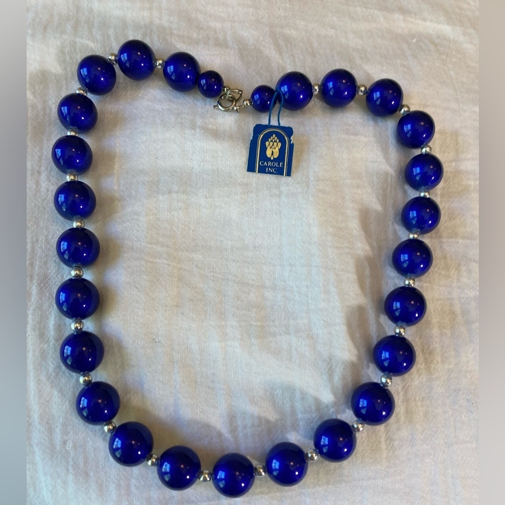 Carole Inc Royal Blue Beaded Necklace‎